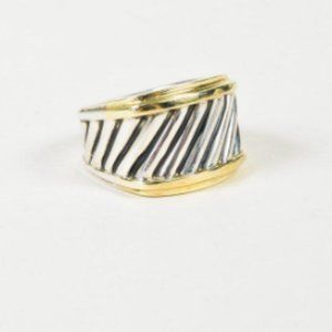 David Yurman Two Tone Cigar Band Ring in 14k